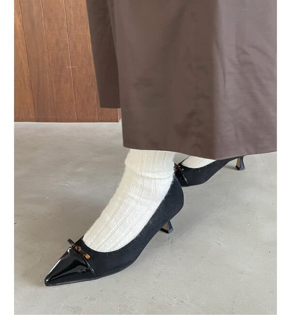  「5cmポインテッドマーブルリボンパンプス」|パンプス|