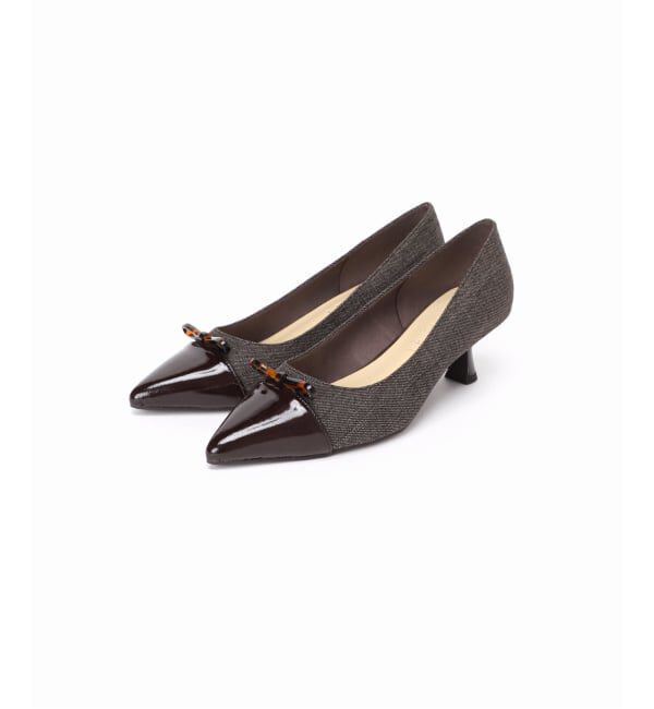  「5cmポインテッドマーブルリボンパンプス」|パンプス|