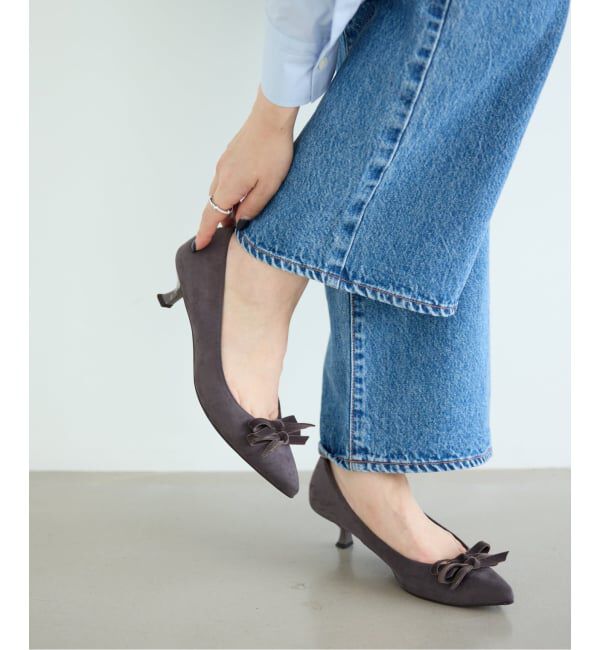  「4.5cmポインテッドダブルリボンパンプス」|パンプス|