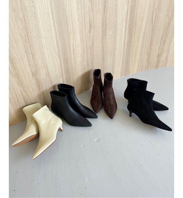  「4cmポインテッドショートブーツ」|ショートブーツ|