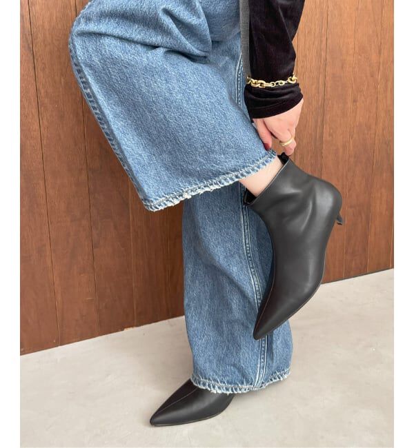  「4cmポインテッドショートブーツ」|ショートブーツ|