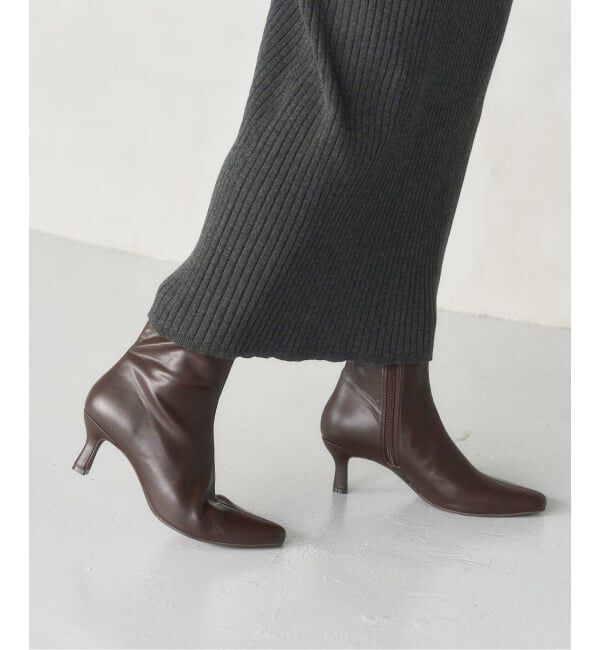  「《追加》6cmフレンチスクエアフィットショートブーツ」|ショートブーツ|