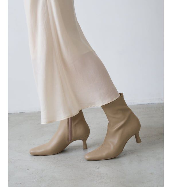  「《追加》6cmフレンチスクエアフィットショートブーツ」|ショートブーツ|