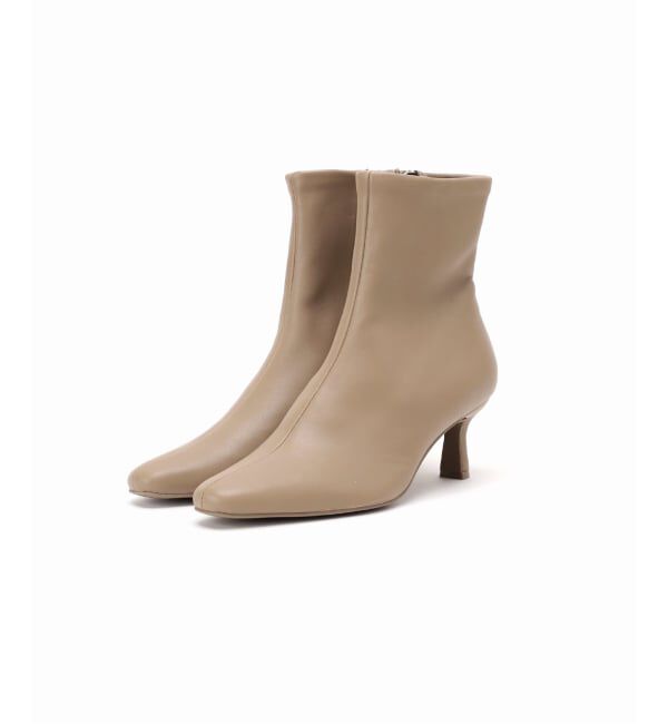  「《追加》6cmフレンチスクエアフィットショートブーツ」|ショートブーツ|