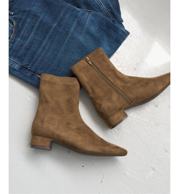  「《追加》3cmフレンチスクエアフィットショートブーツ」|ショートブーツ|