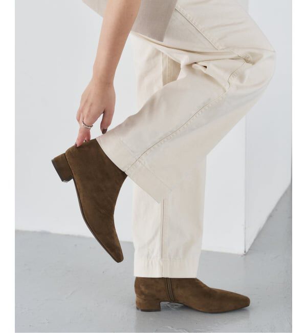  「《追加》3cmフレンチスクエアフィットショートブーツ」|ショートブーツ|
