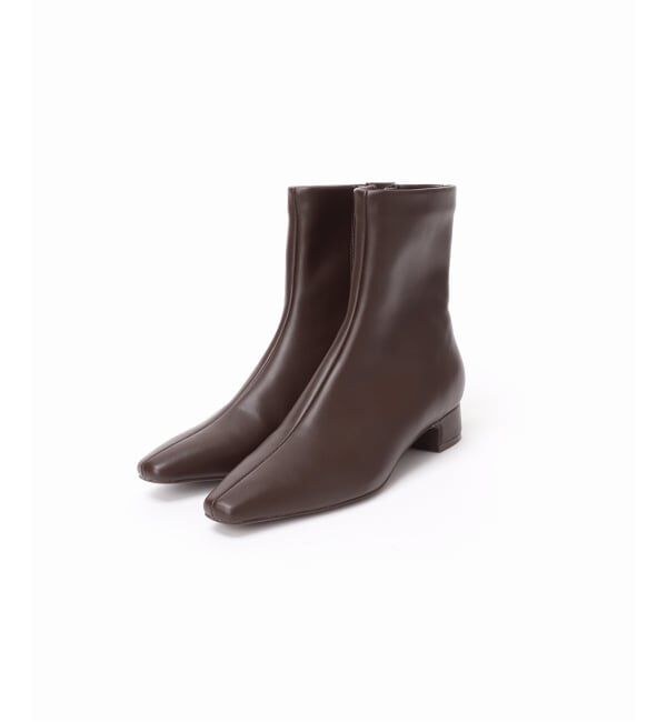  「《追加》3cmフレンチスクエアフィットショートブーツ」|ショートブーツ|