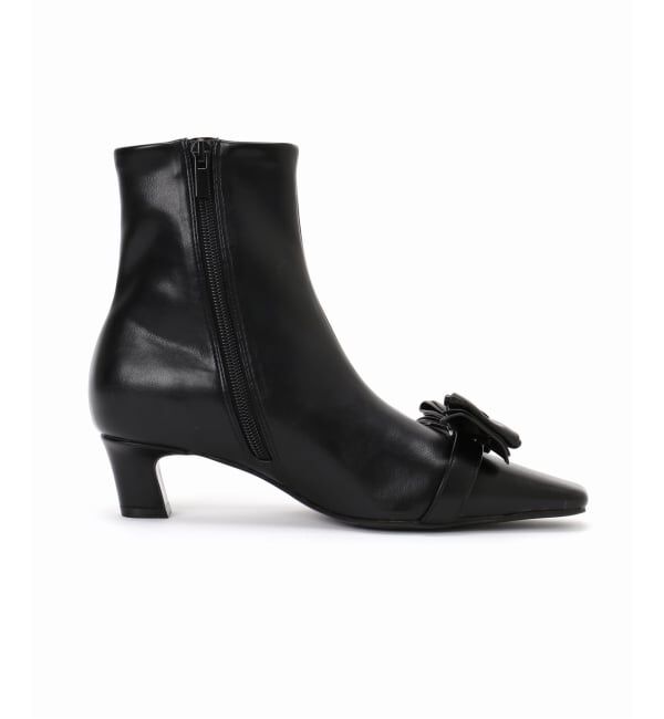  「4.5cm2WAYリボンショートブーツ」|ショートブーツ|