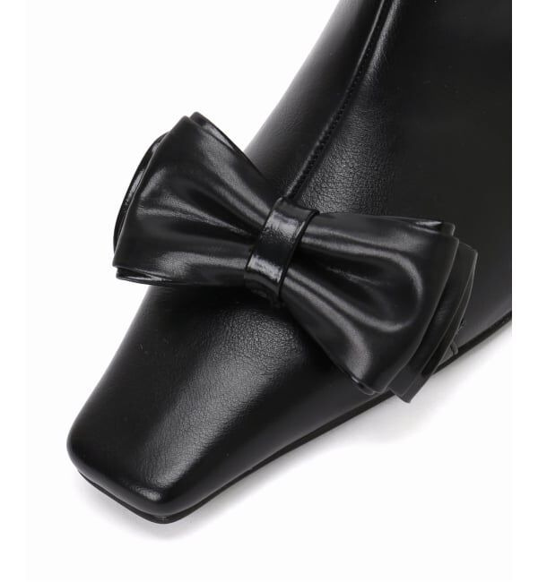  「4.5cm2WAYリボンショートブーツ」|ショートブーツ|