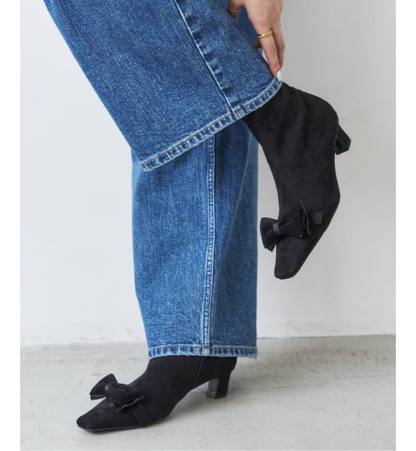  「4.5cm2WAYリボンショートブーツ」|ショートブーツ|