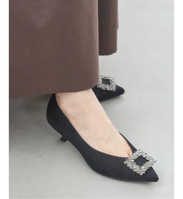  「4.5cmフラワービジューバックルパンプス」|パンプス|