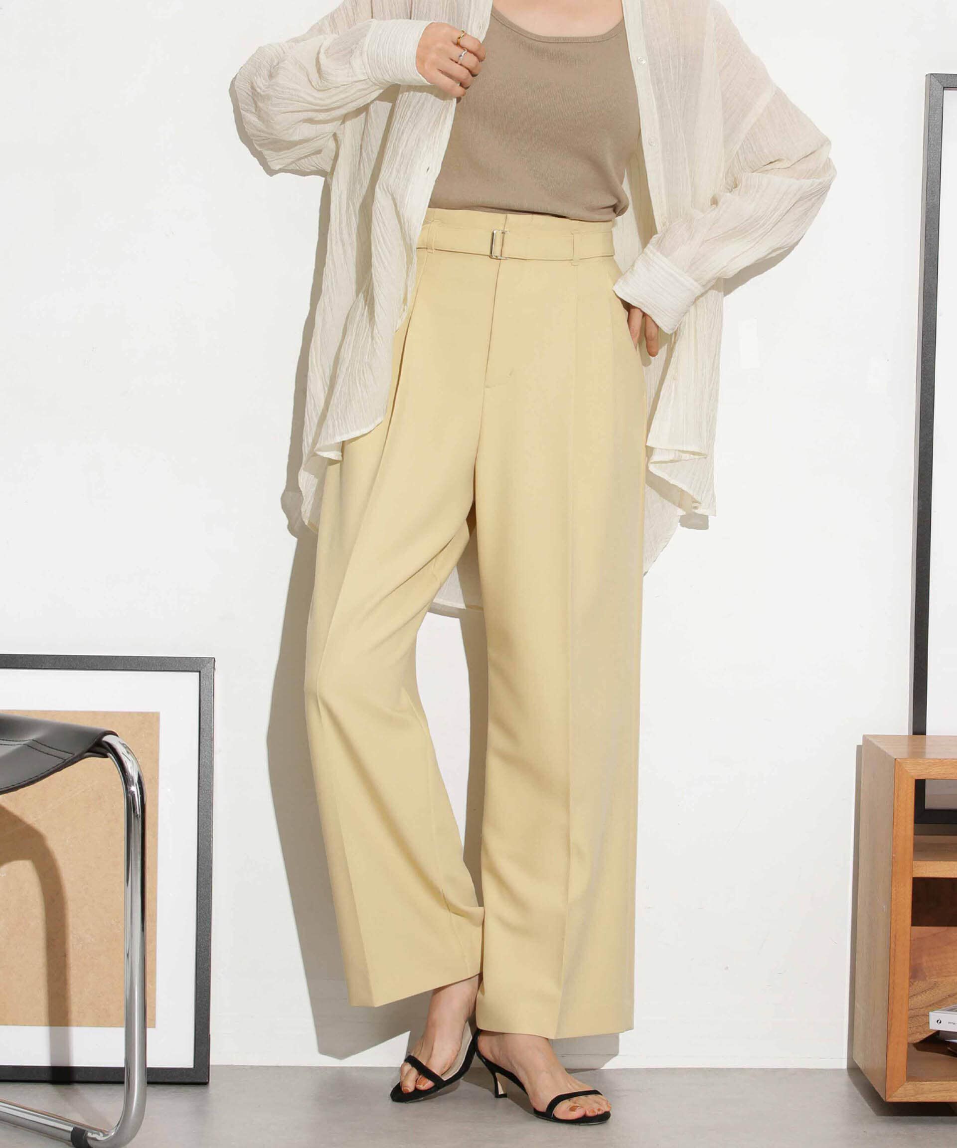 nano･universe「ベルト付きセミワイドツイルパンツ」|その他|