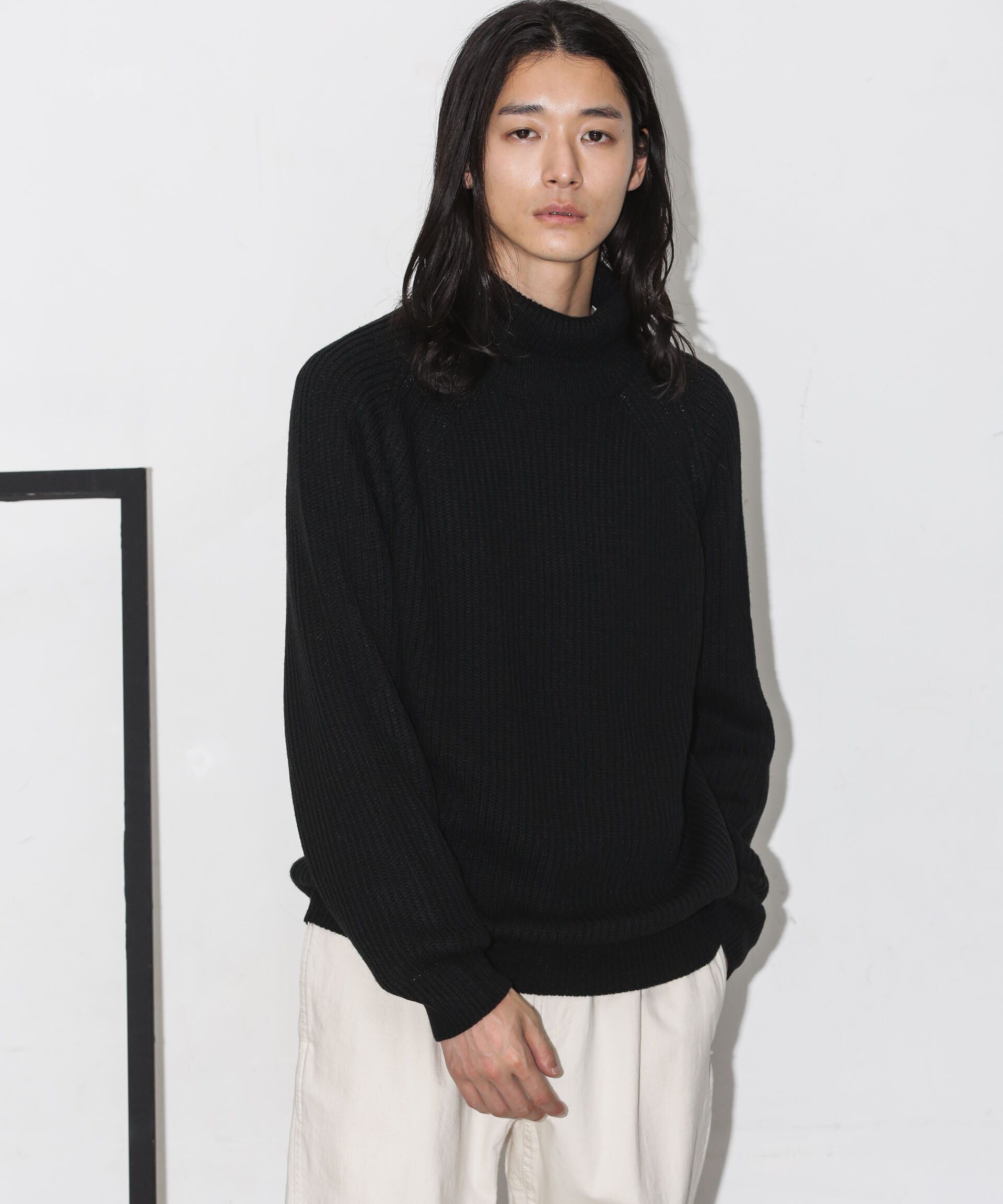 nano･universe「ベーシック畦編みタートルニット」|ニット・セーター|