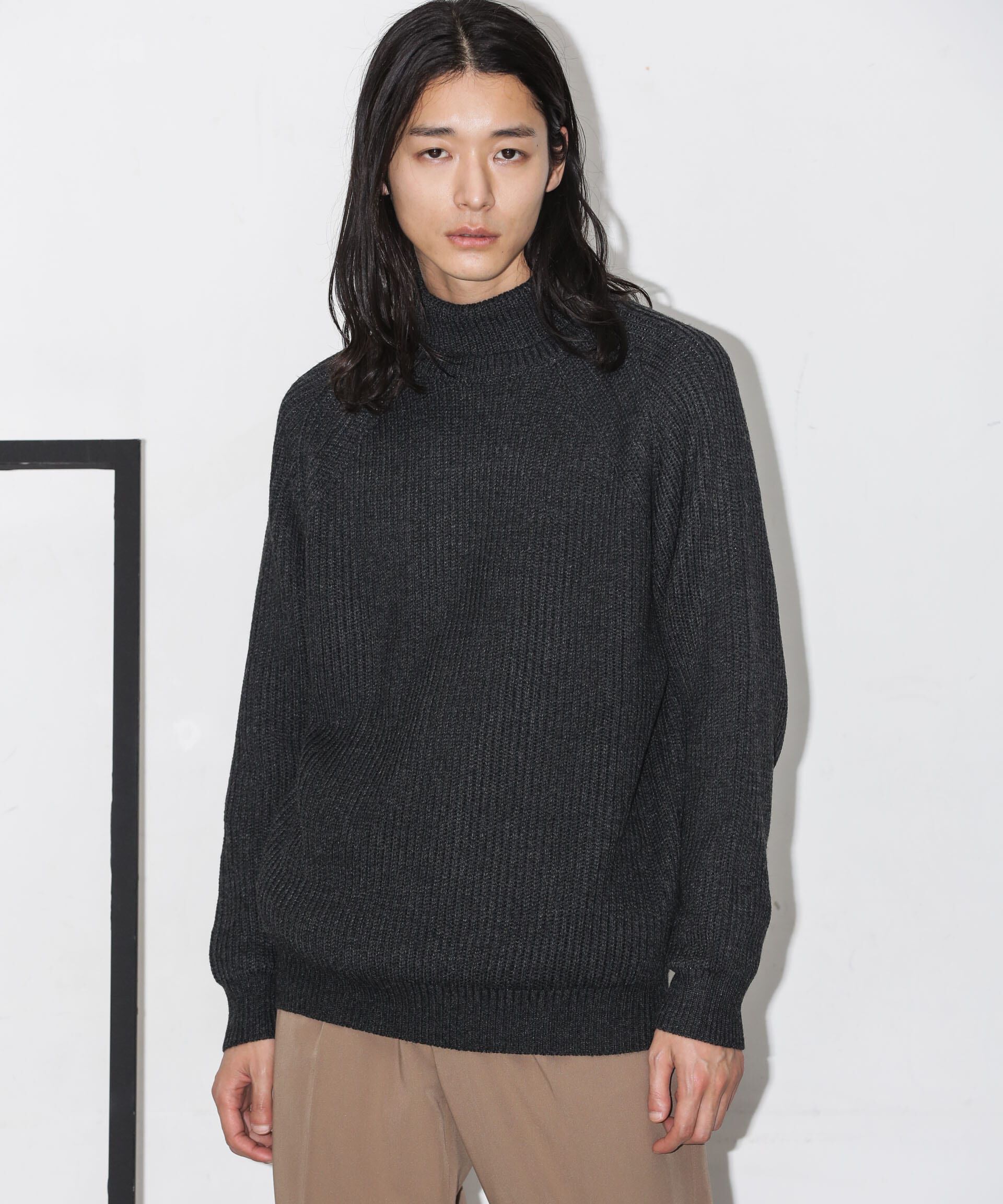 nano･universe「ベーシック畦編みタートルニット」|ニット・セーター|