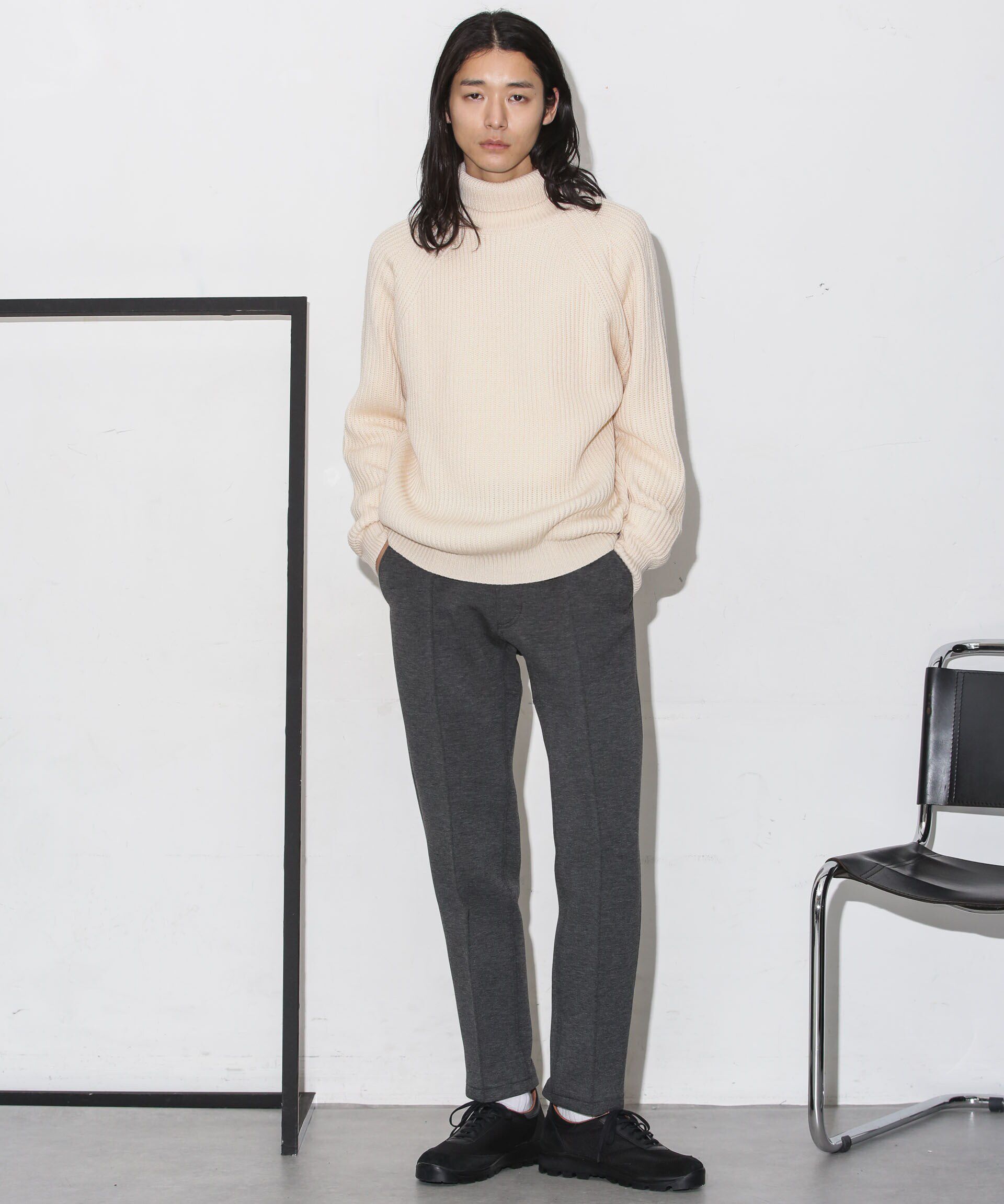 nano･universe「ベーシック畦編みタートルニット」|ニット・セーター|