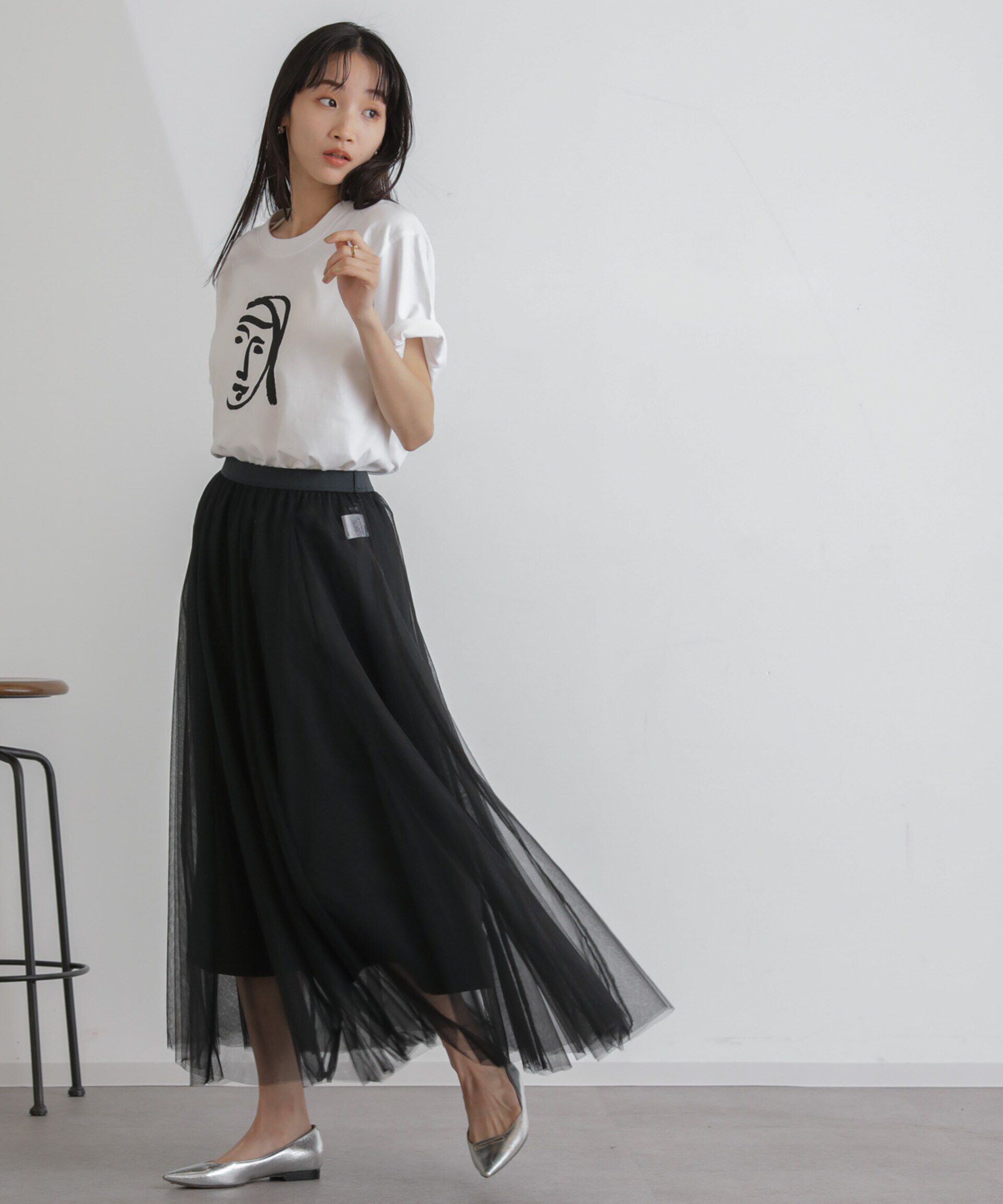 nano･universe「2wayレイヤードチュールスカート」|スカート|