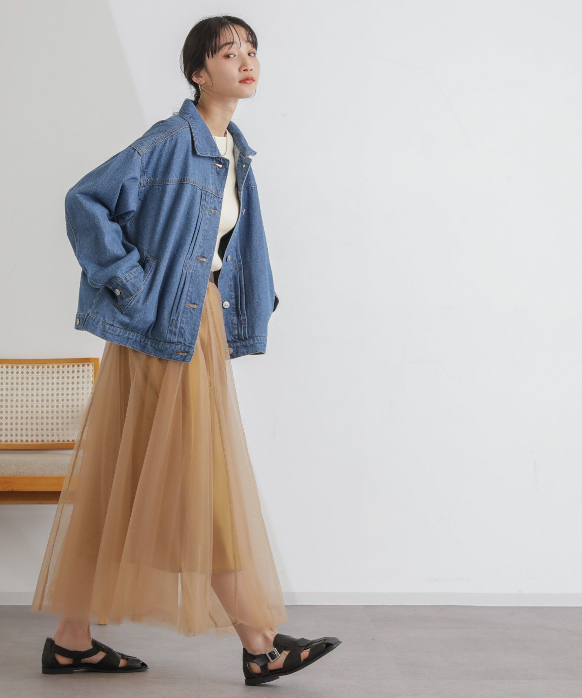 nano･universe「2wayレイヤードチュールスカート」|スカート|