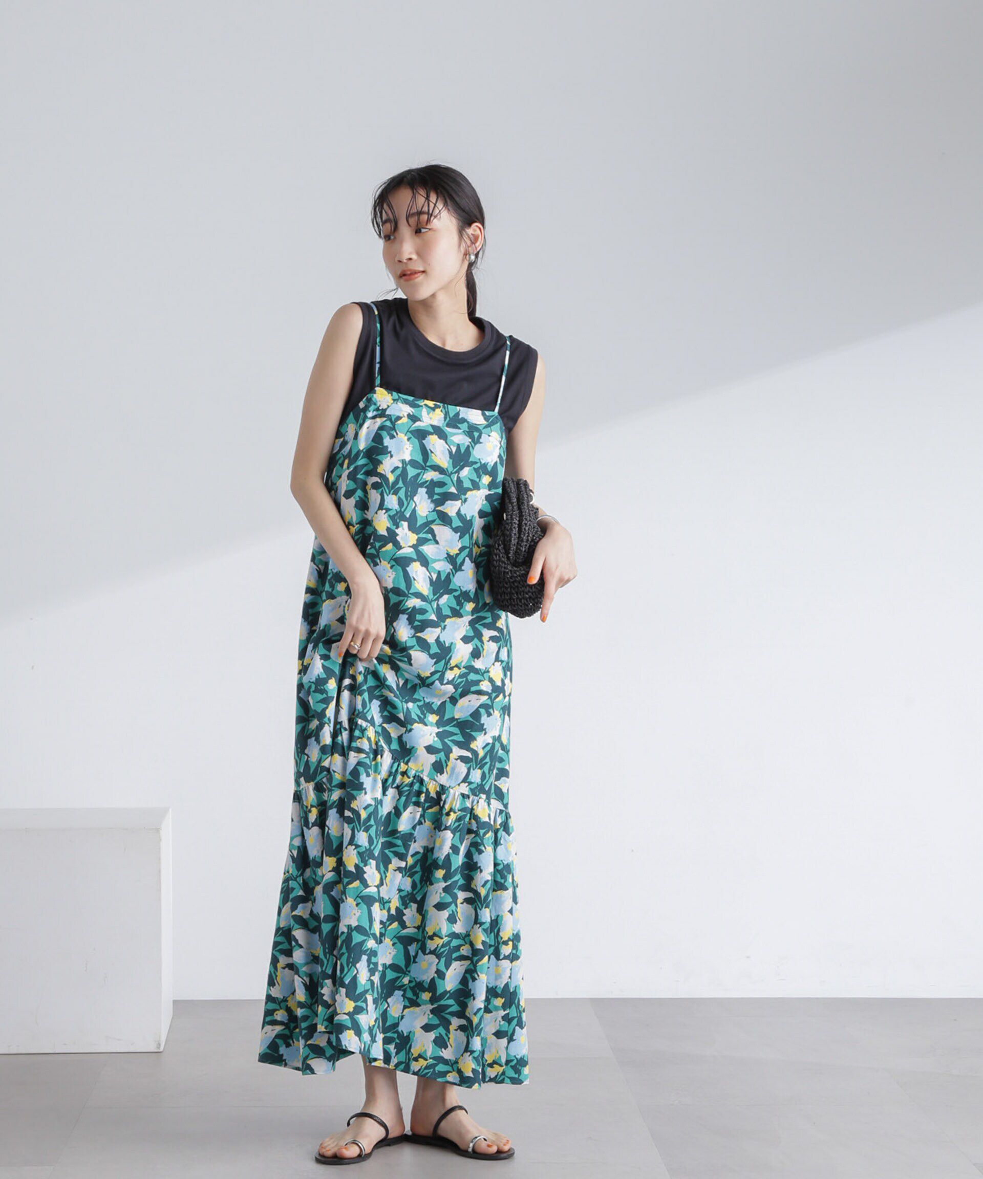 nano･universe「ボタニカルプリントキャミワンピース」|ワンピース|