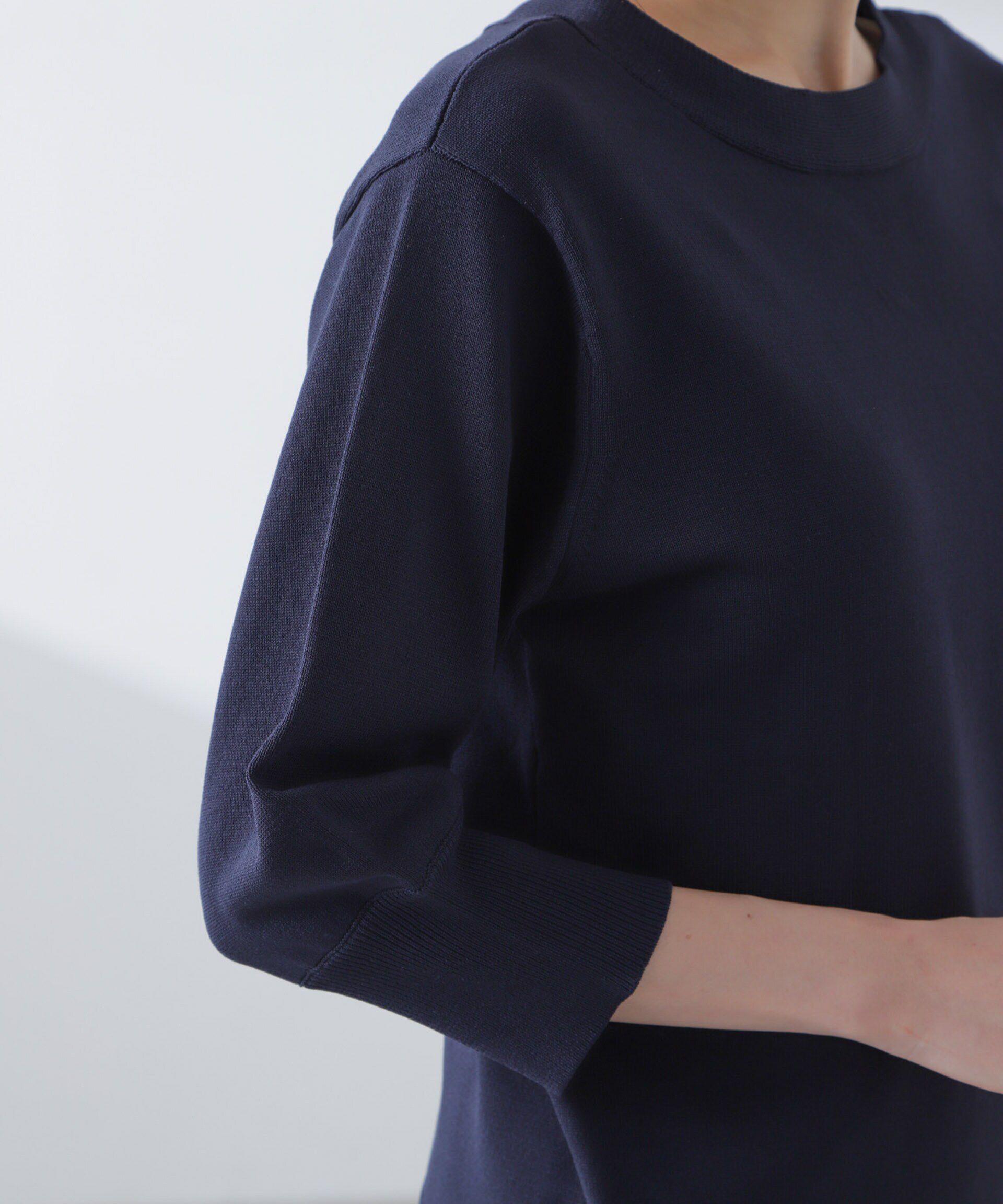 nano･universe「前後2wayボータイ半袖サマーニット」|ニット・セーター|