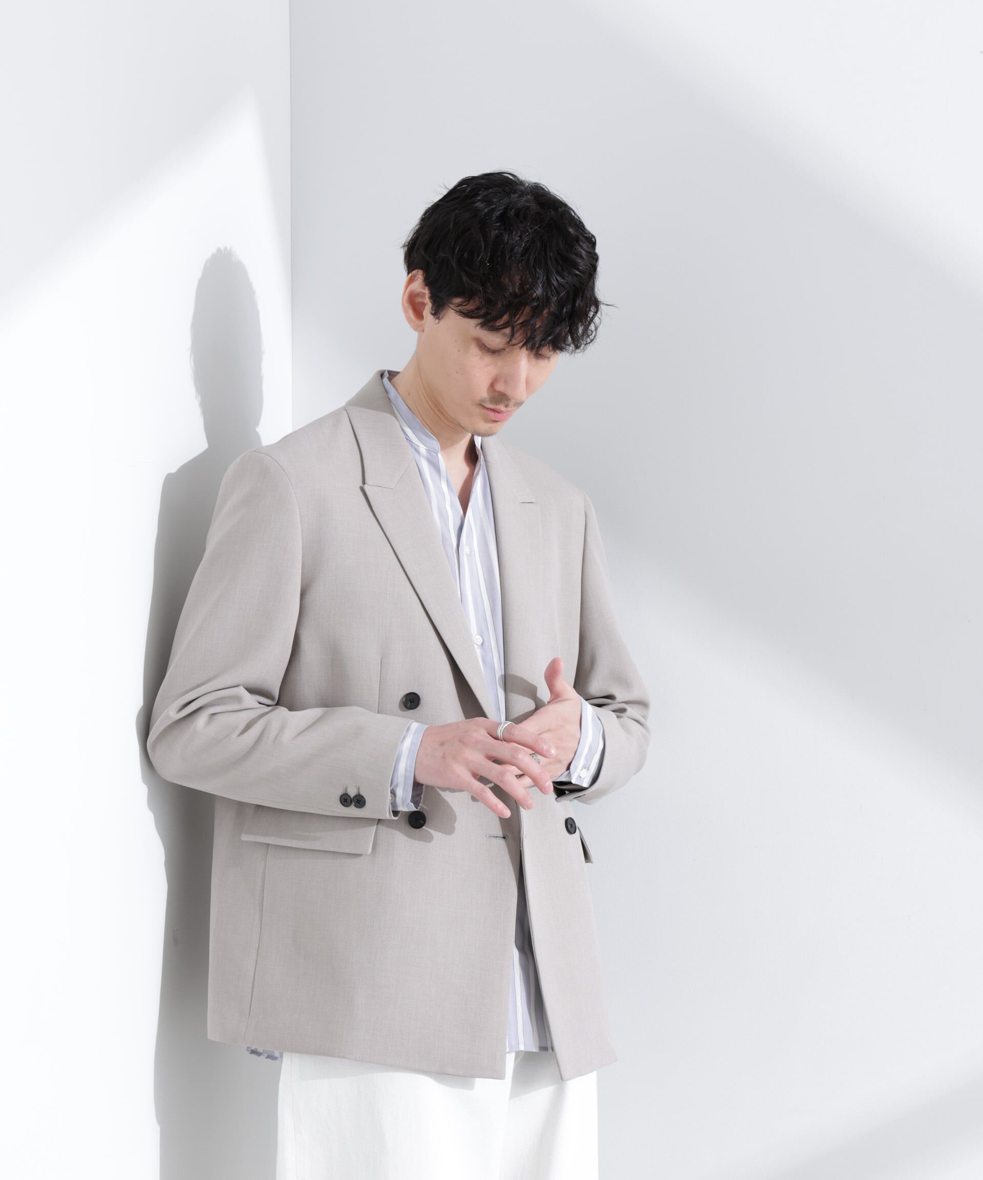 nano･universe「ReflaxR ダブルクロスウェザージャケット（セットアップ可）」|テーラードジャケット|