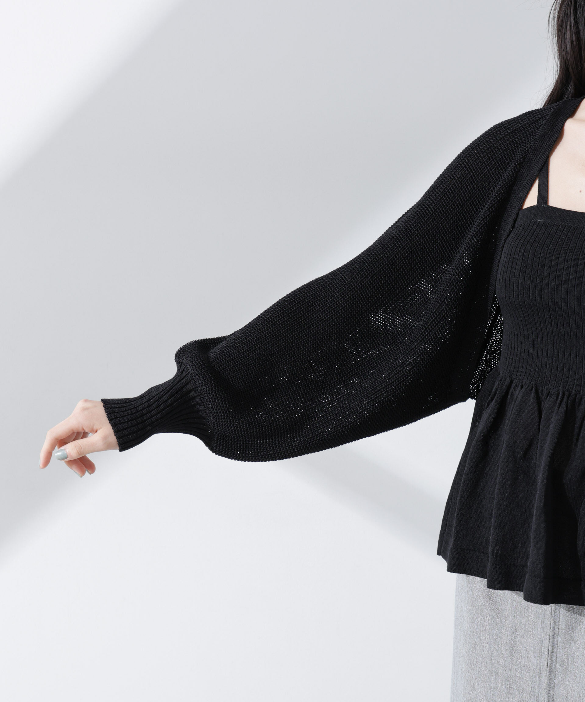 nano･universe「ペプラムキャミソール＋ボレロセット」|ニット・セーター|