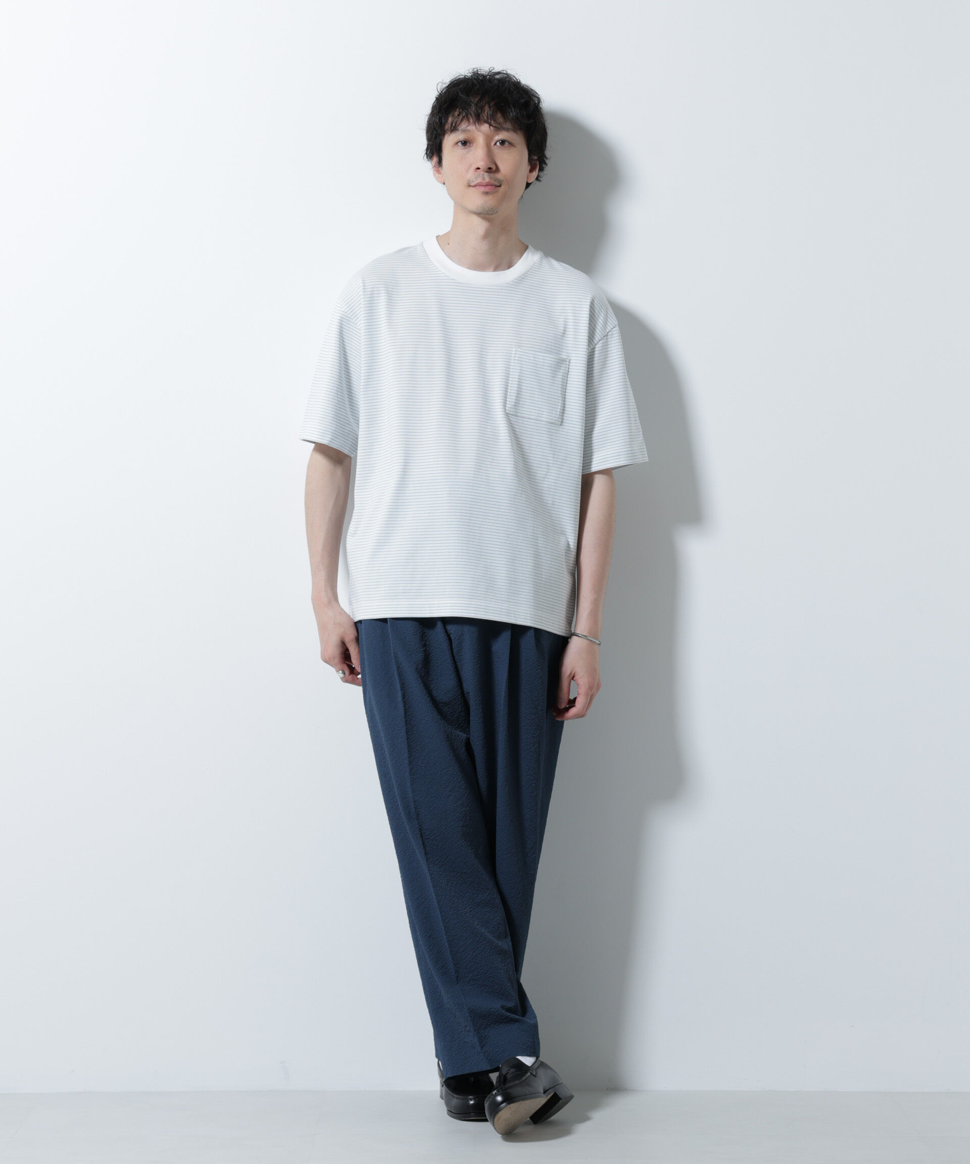 nano･universe「20シルケットボーダーTシャツ 半袖」|Tシャツ・カットソー|