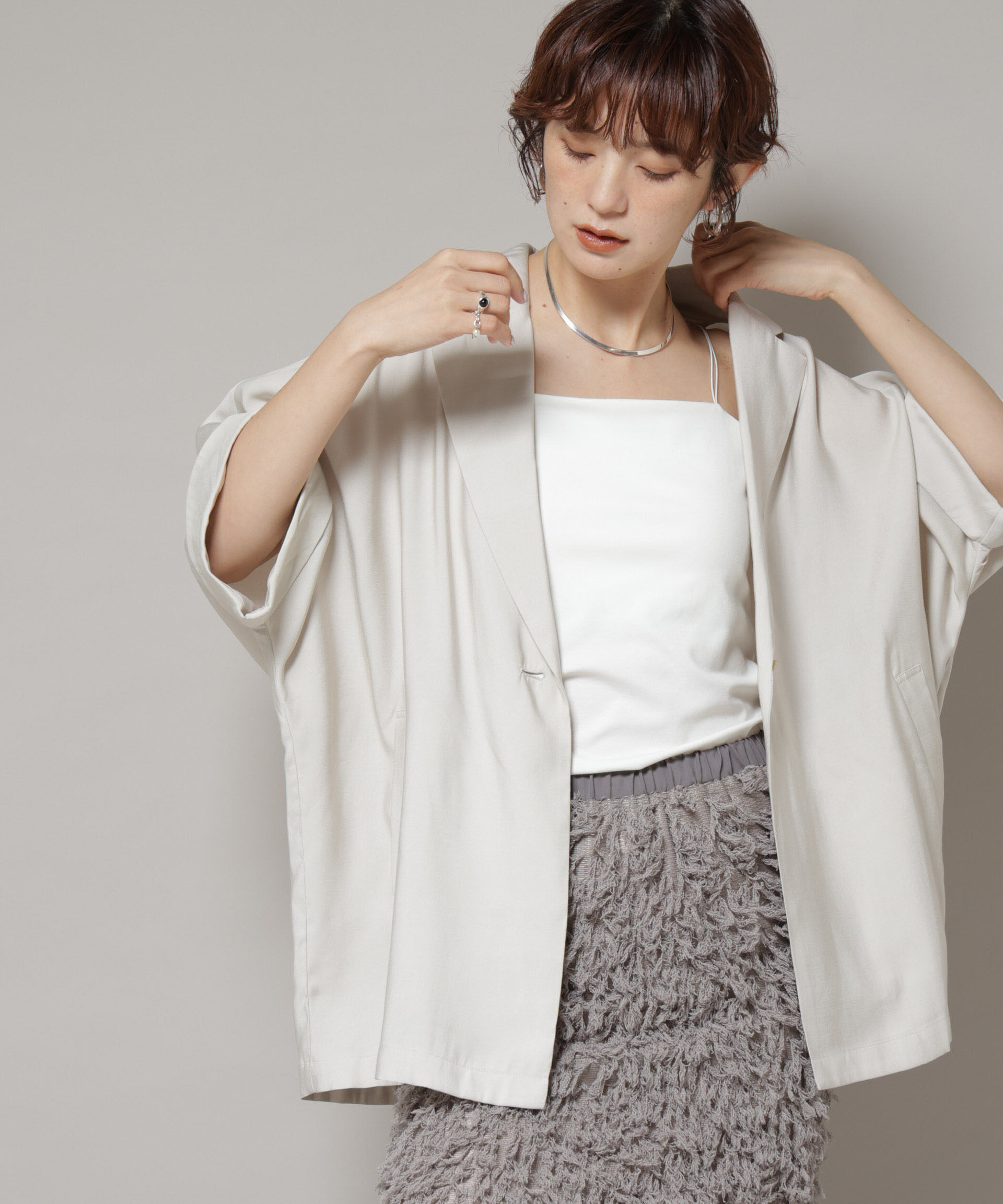 nano･universe「ストレッチポンチカップ付きベアトップキャミソール」|Tシャツ・カットソー|