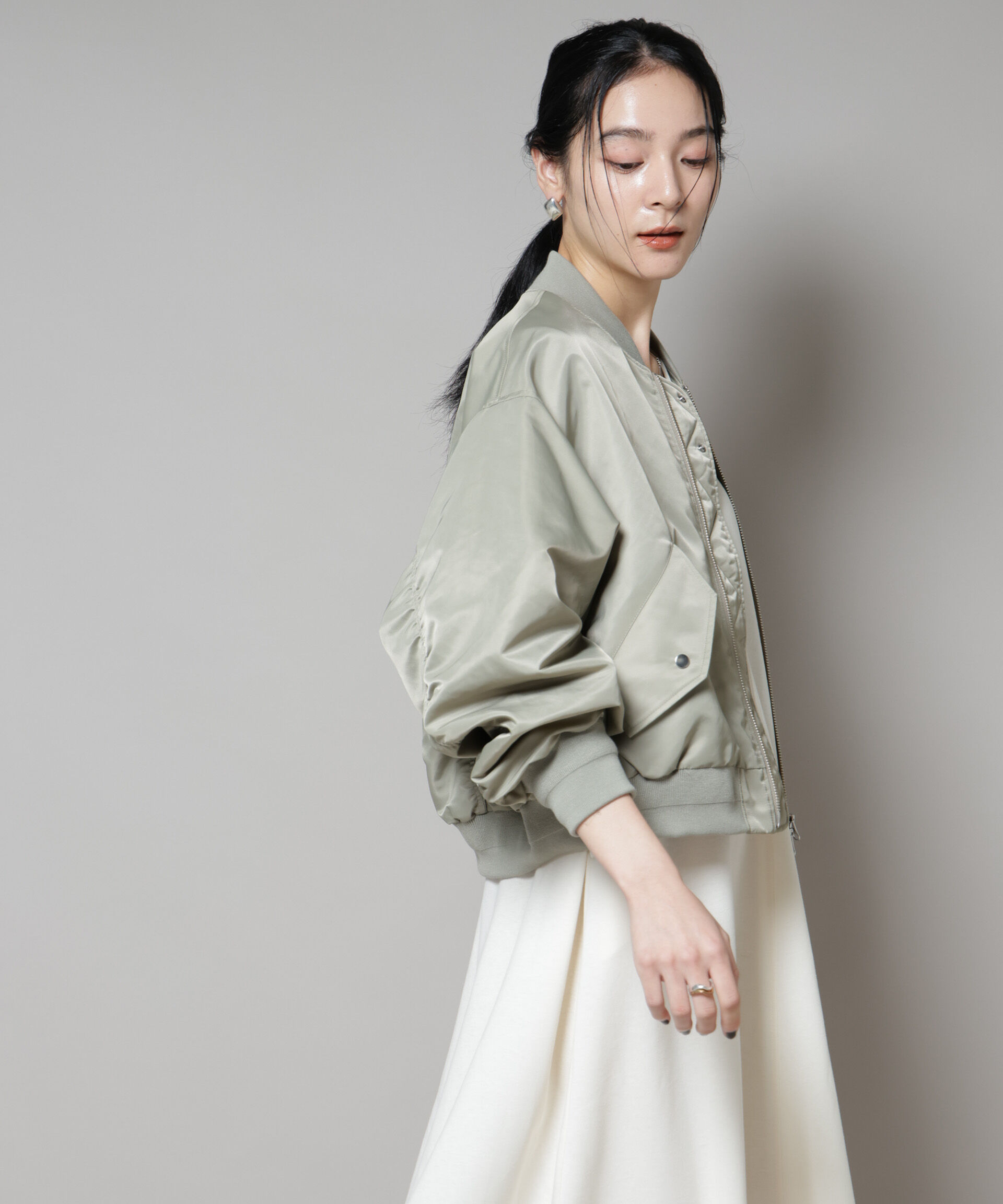 nano･universe「ナイロンツイルMA-1ブルゾン」|ブルゾン・スタジャン|