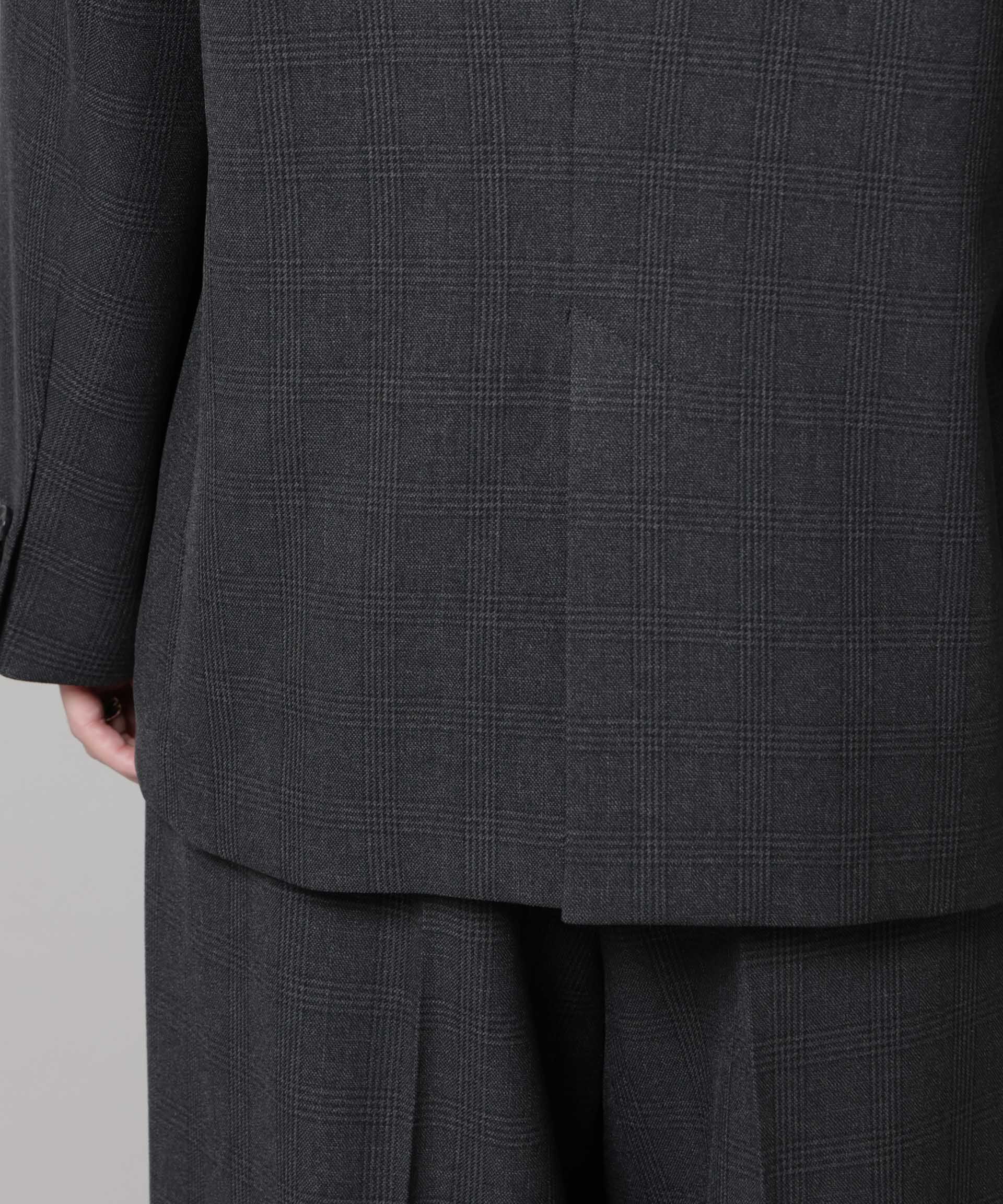 nano･universe「ストレッチサージチェックダブルジャケット(セットアップ可)」|テーラードジャケット|