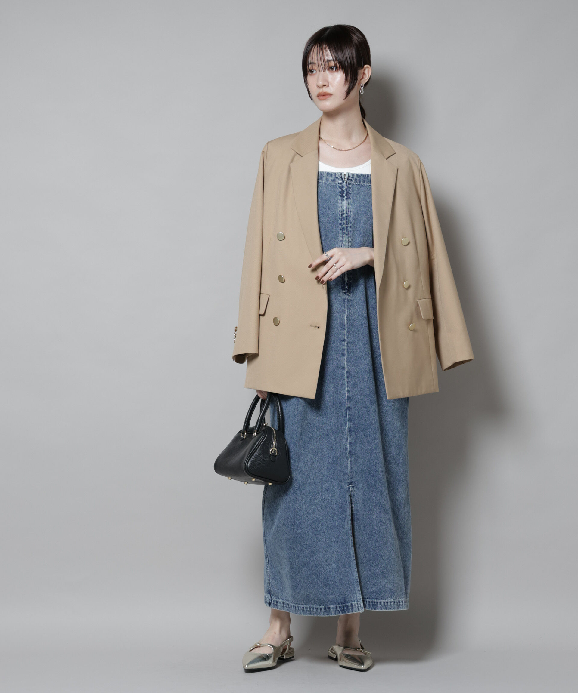 nano･universe「前後2wayデニムキャミソールワンピース」|ワンピース|