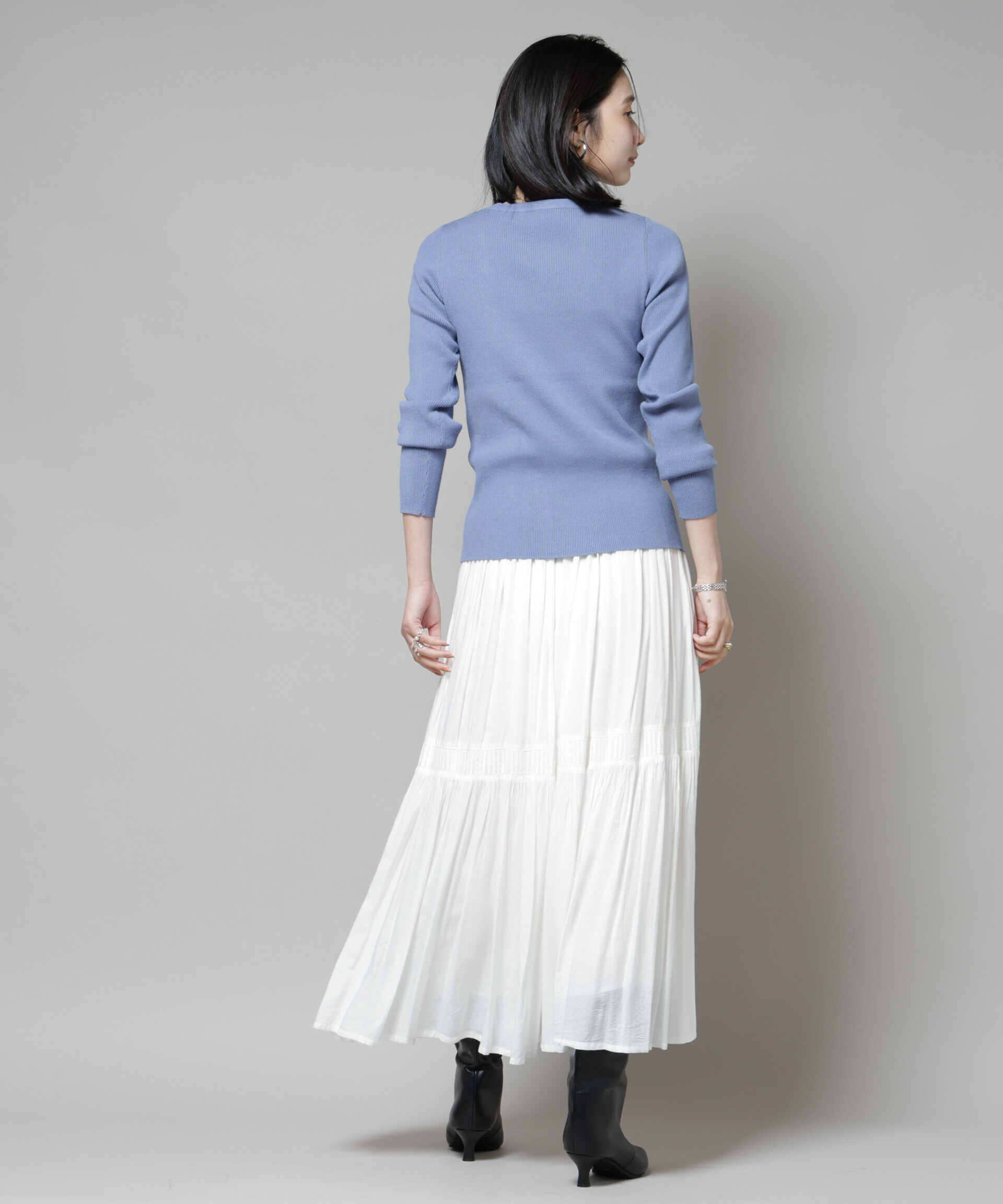 nano･universe「アシメネックデサインリブニットトップス」|ニット・セーター|