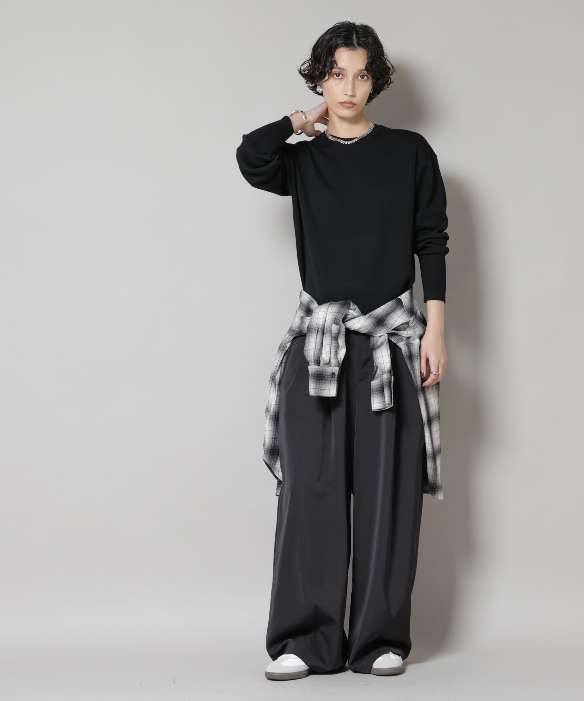 nano･universe「毛玉レスニットスムースクルーネックプルオーバー」|ニット・セーター|