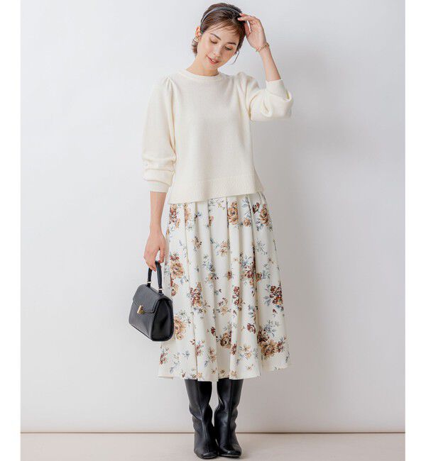 組曲「【8色展開・前後着用可】ウールカシミヤミックス パフスリーブ ニット」|ニット・セーター|