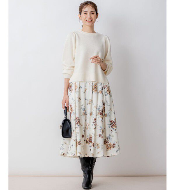 組曲「【8色展開・前後着用可】ウールカシミヤミックス パフスリーブ ニット」|ニット・セーター|