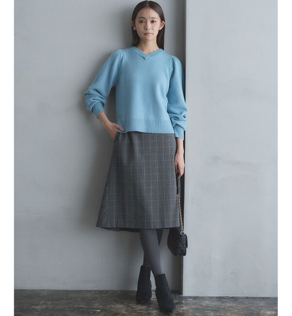 組曲「【8色展開・前後着用可】ウールカシミヤミックス パフスリーブ ニット」|ニット・セーター|