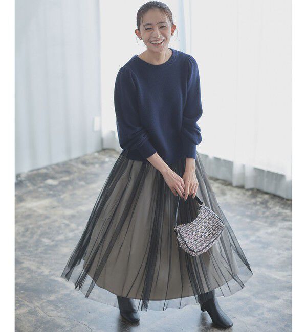 組曲「【8色展開・前後着用可】ウールカシミヤミックス パフスリーブ ニット」|ニット・セーター|