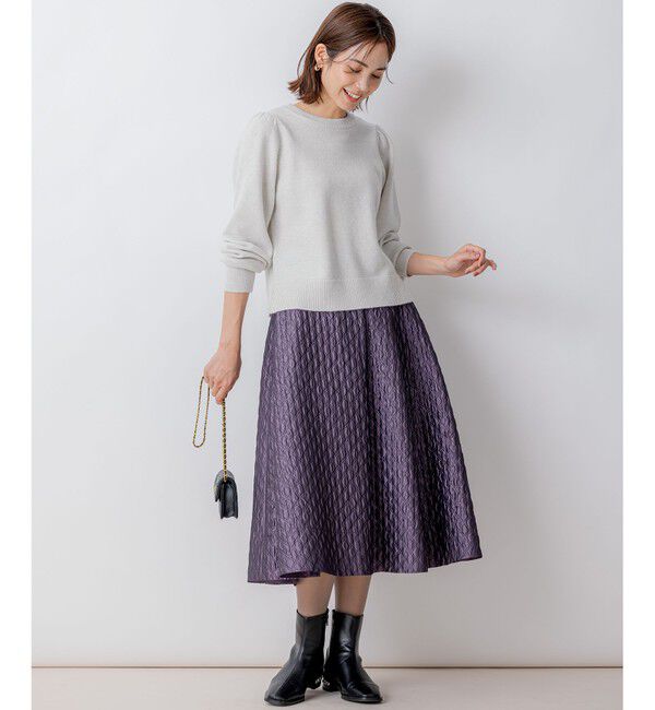 組曲「【8色展開・前後着用可】ウールカシミヤミックス パフスリーブ ニット」|ニット・セーター|