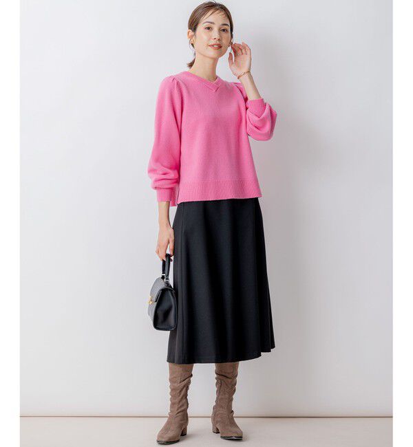 組曲「【8色展開・前後着用可】ウールカシミヤミックス パフスリーブ ニット」|ニット・セーター|