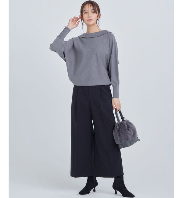 組曲「【美シルエット・ストレッチ・シワになりにくい】オシャクロス ガウチョパンツ」|その他|