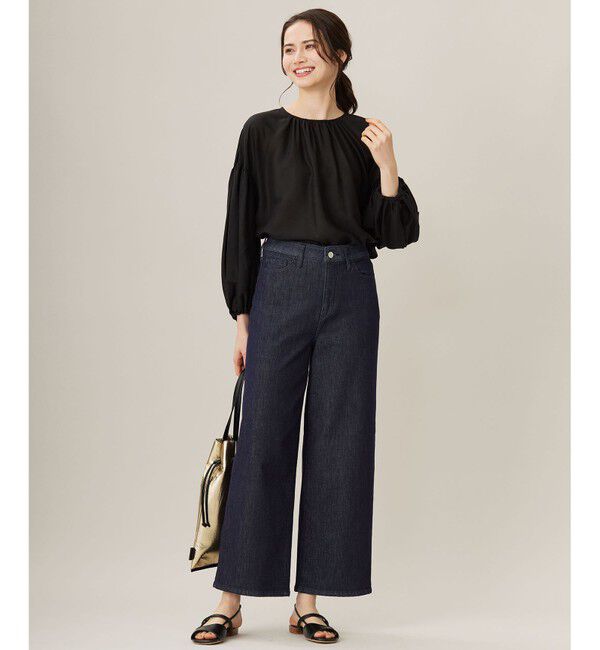 自由区「【洗える】キュプラコットンツイルプルオーバー ブラウス」|シャツ・ブラウス|