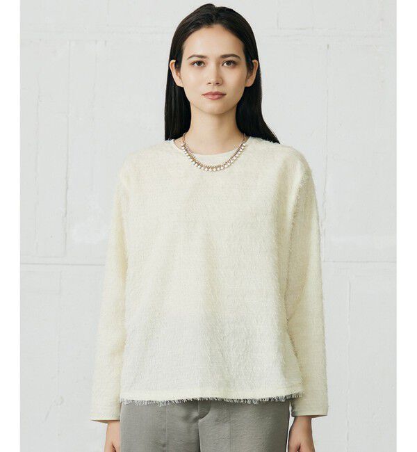 自由区「【カタログ掲載】ループカットジャカードプルオーバー ブラウス」|シャツ・ブラウス|アイボリー