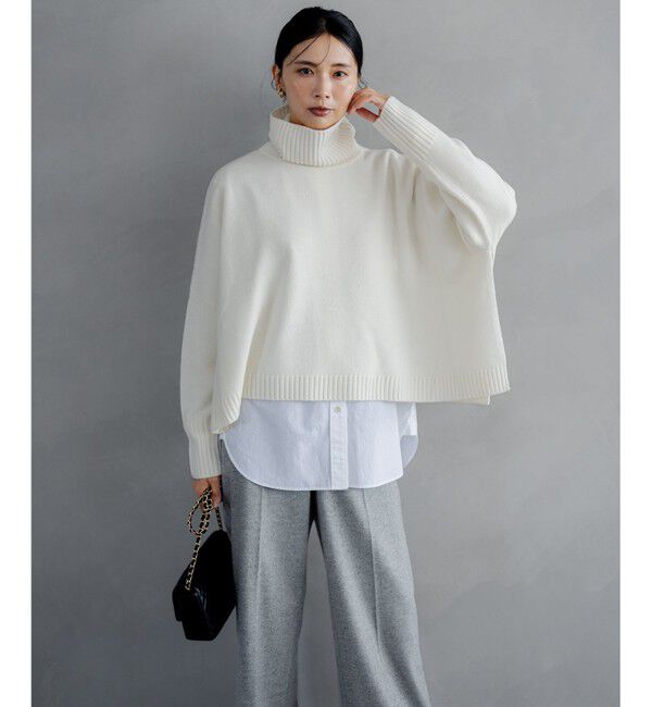 23区「【洗える】ウールカシミヤ ニットポンチョ」|ニット・セーター|