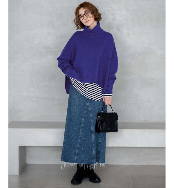 23区「【洗える】ウールカシミヤ ニットポンチョ」|ニット・セーター|