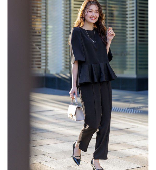 ANY SIS「【撥水・接触冷感・UVカット】コンフォートイージー テーパードパンツ」|その他|ブラック