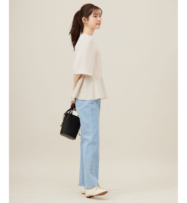 ANY SIS「【撥水・接触冷感・UVカット】コンフォートイージーペプラム  ブラウス」|シャツ・ブラウス|