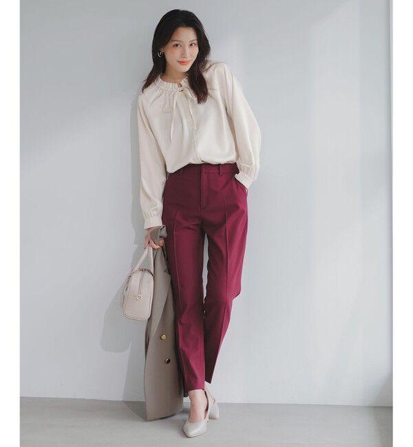 ANY SIS「ビューティサーモ2WAYストレッチ テーパードパンツ」|その他|ボルドー