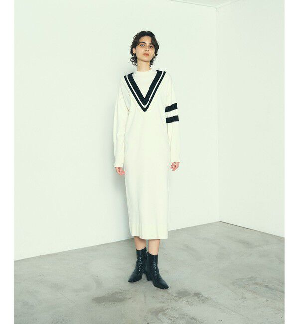 Diagram「バイカラーVネックニットワンピース」|ワンピース|