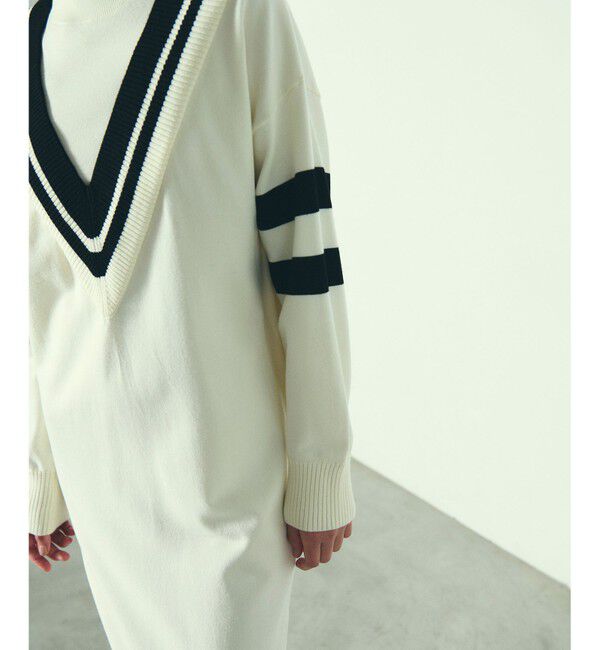 Diagram「バイカラーVネックニットワンピース」|ワンピース|