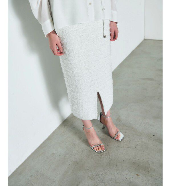 Diagram「ラメツイードニットスカート」|スカート|ホワイト