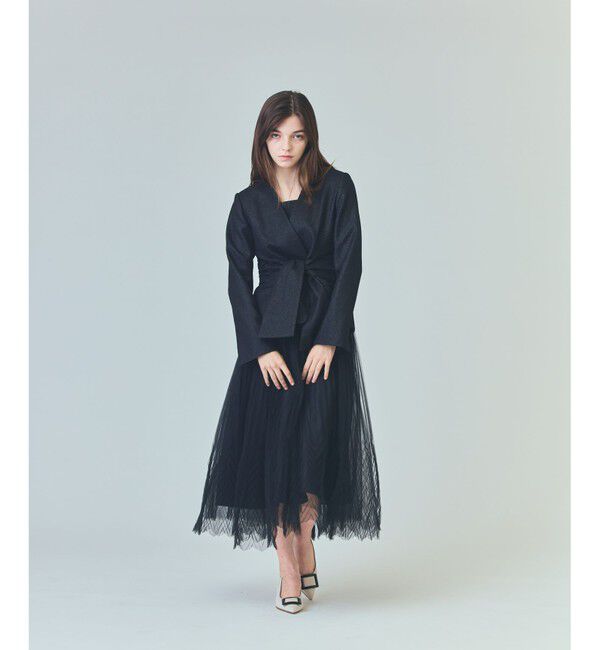 Grace Class「ラメWOOLボウジャケット」|ノーカラージャケット|